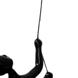 6" Black Unique Climbing Man With Rope Wall Art - Homeroots
