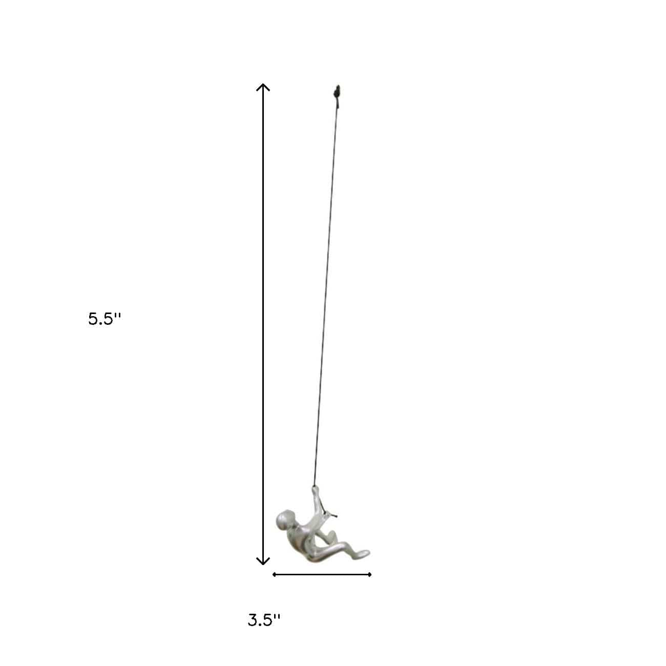 6" Silver Unique Climbing Man With Rope Wall Art - Homeroots - Flyclothing LLC