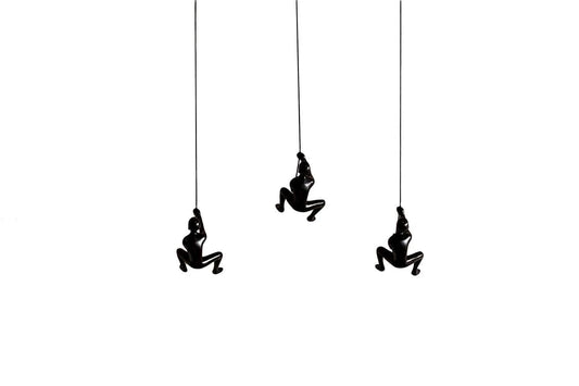 Set of Three 6" Black Resin Unique Climbing Men Wall Decor - Homeroots