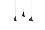 Set of Three 6" Black Resin Unique Climbing Men Wall Decor - Homeroots