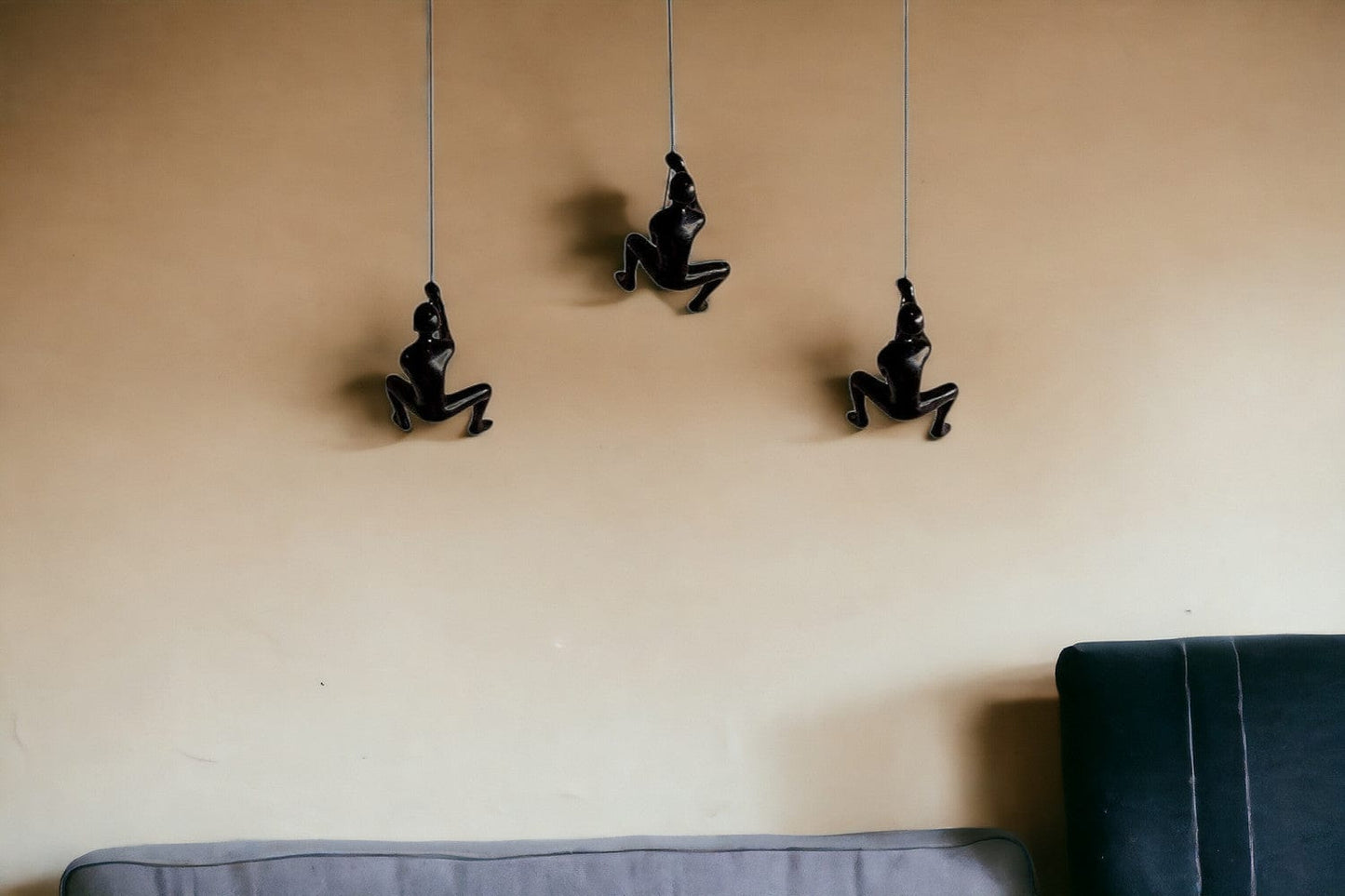 Set of Three 6" Black Resin Unique Climbing Men Wall Decor - Homeroots - Flyclothing LLC