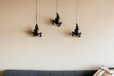 Set of Three 6" Black Resin Unique Climbing Men Wall Decor - Homeroots