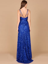 Beaded Prom Dress with High Slit