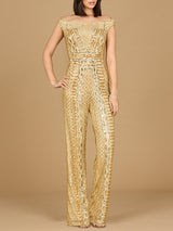 Beaded Off Shoulder Jumpsuit