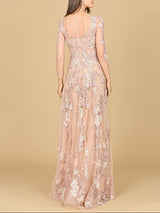Long Sleeve Modest Lace Gown