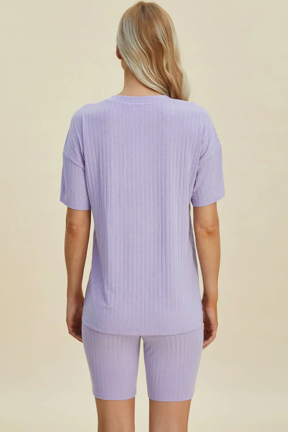 Basic Bae Full Size Ribbed V-Neck Short Sleeve Top and Shorts Set - ShopBasicbae - Flyclothing LLC