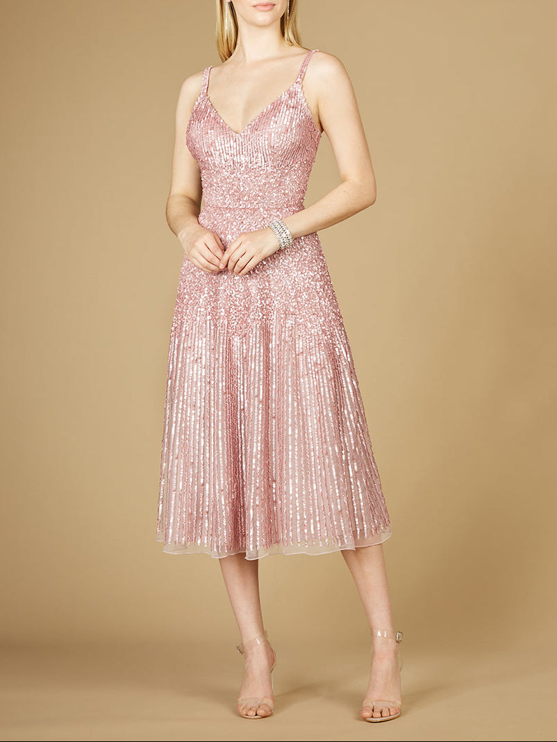 Flowing, Sequin Midi Dress