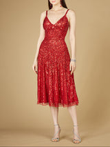 Flowing, Sequin Midi Dress