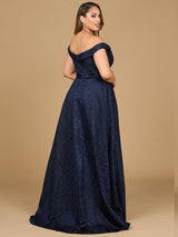 Tonal Beaded Off Shoulder Ballgown | 29349