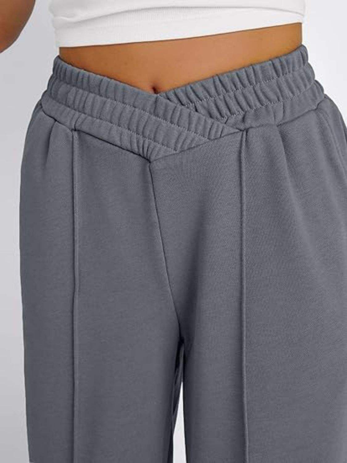 Elastic Waist Wide Leg Pants - Trendsi - Flyclothing LLC