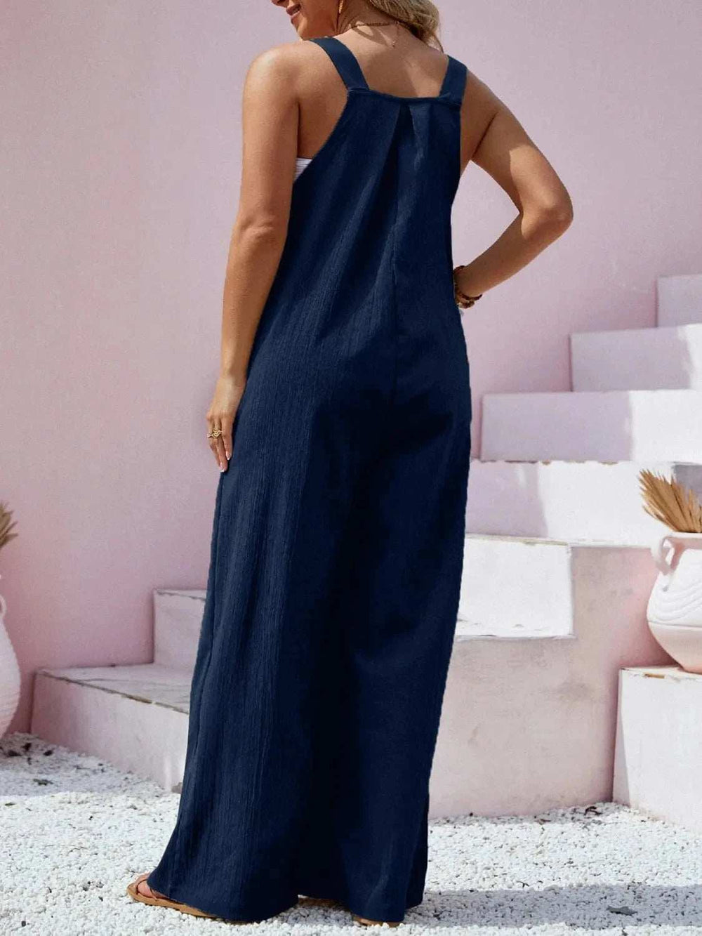 Plus Size Square Neck Wide Leg Overalls - Trendsi - Flyclothing LLC