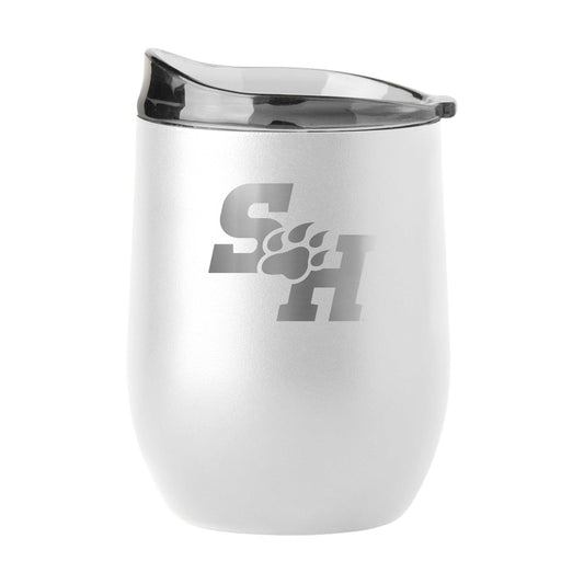 Sam Houston State GunMetal 16oz White Powder Coat Curved Beverage - Logo Brands - Flyclothing LLC
