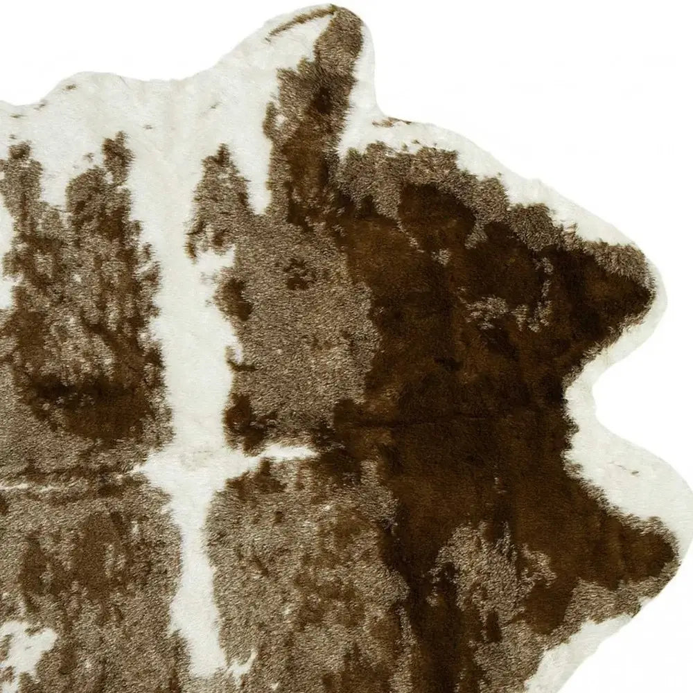 Brown And White Animal Print Area Rug - Homeroots - Flyclothing LLC