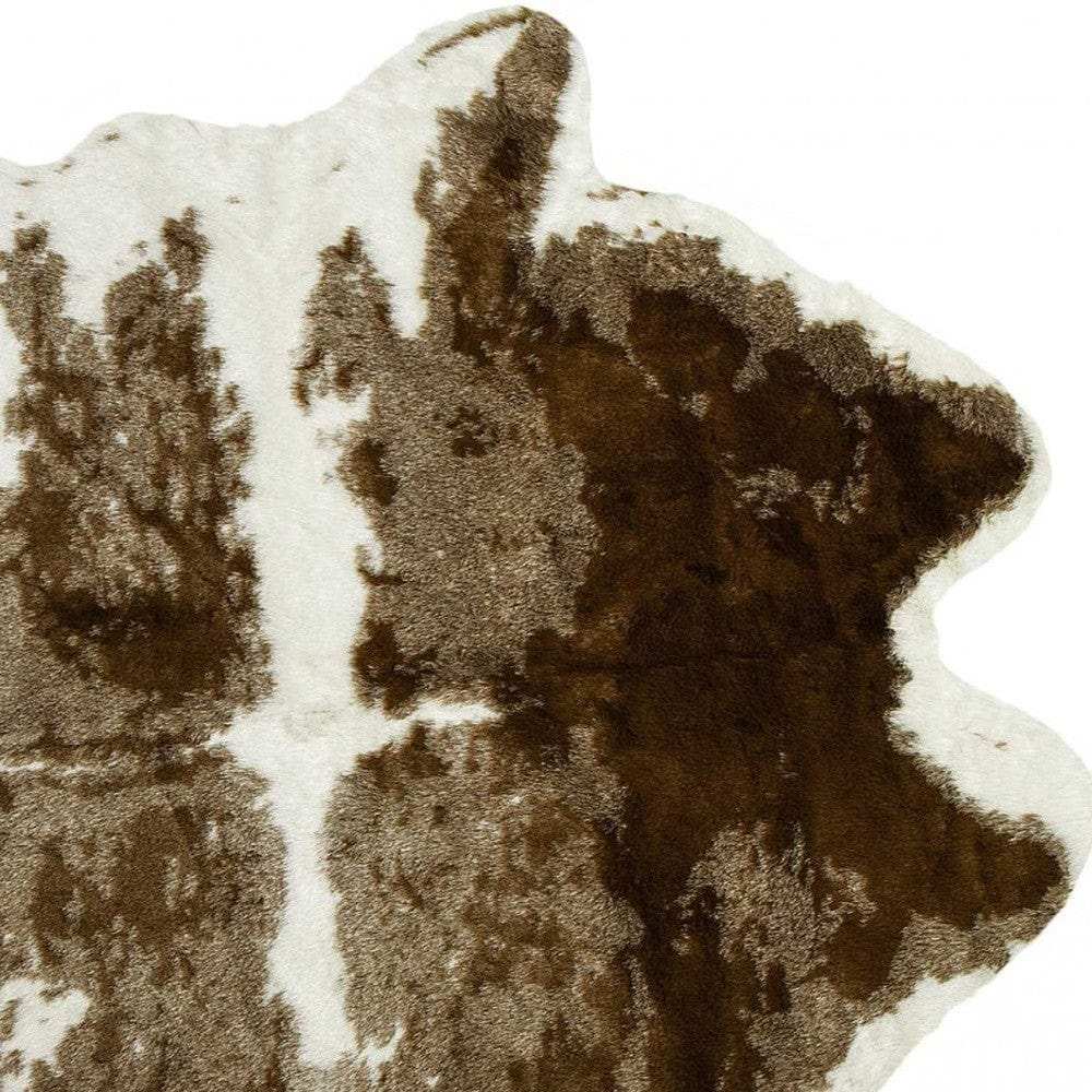 Brown And White Animal Print Area Rug - Homeroots - Flyclothing LLC