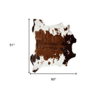 4' X 5' Faux Cow Hide Brown And White Area Rug - Homeroots - Flyclothing LLC