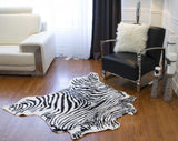 2' X 3' Black and White Zebra Print Area Rug - Homeroots - Flyclothing LLC