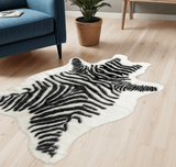 2' X 3' Black and White Zebra Print Area Rug - Homeroots - Flyclothing LLC