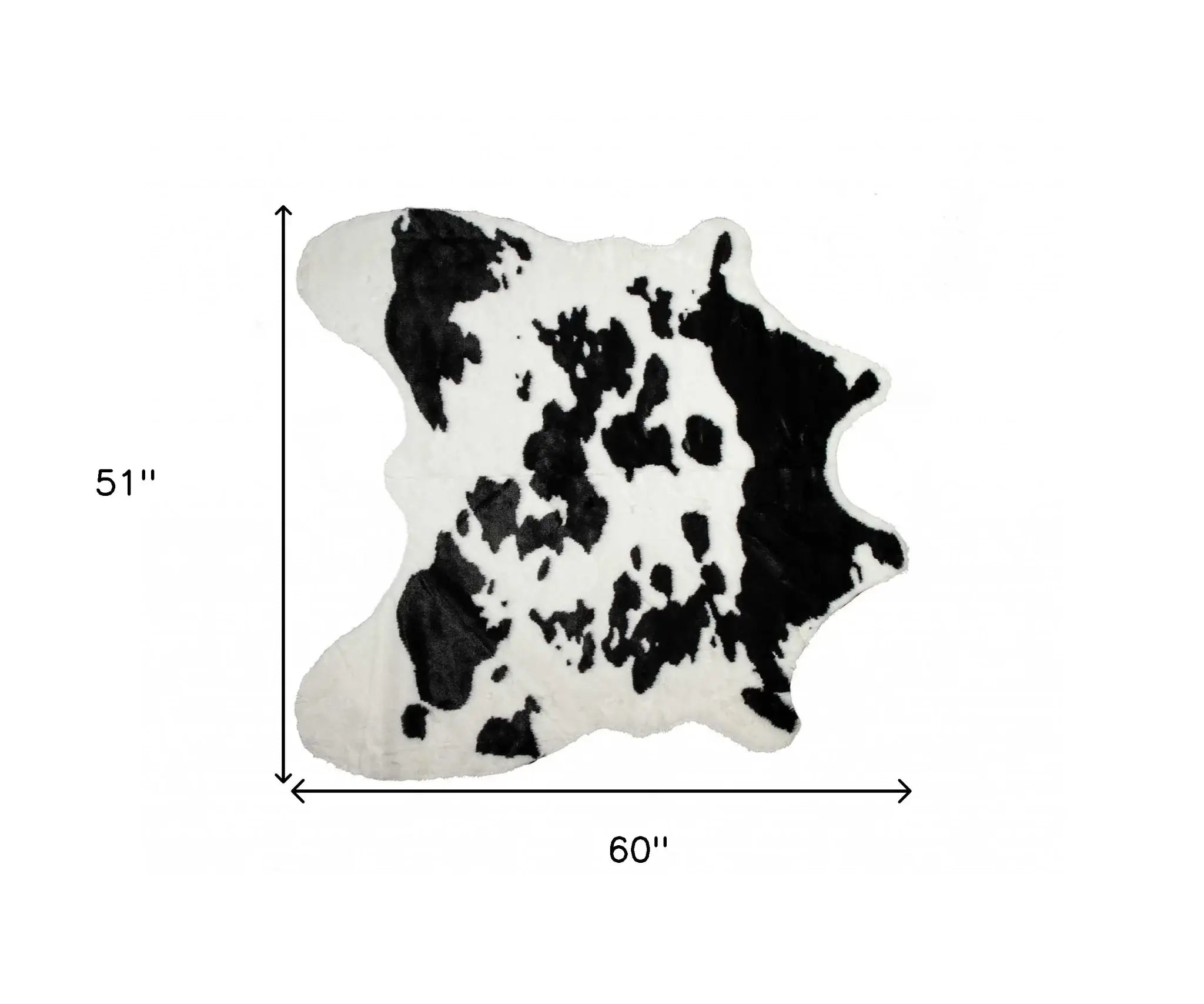 4' X 5' Black and White Faux Cowhide Animal Print Area Rug - Homeroots - Flyclothing LLC
