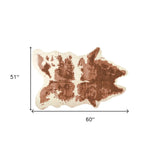 4' X 5' Brown and Ivory Faux Cowhide Animal Print Printed Area Rug - Homeroots - Flyclothing LLC