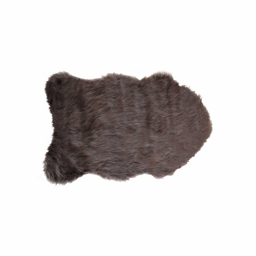 24" X 36" X 1.5" Chocolate Faux Sheepskin - Area Rug - Homeroots - Flyclothing LLC