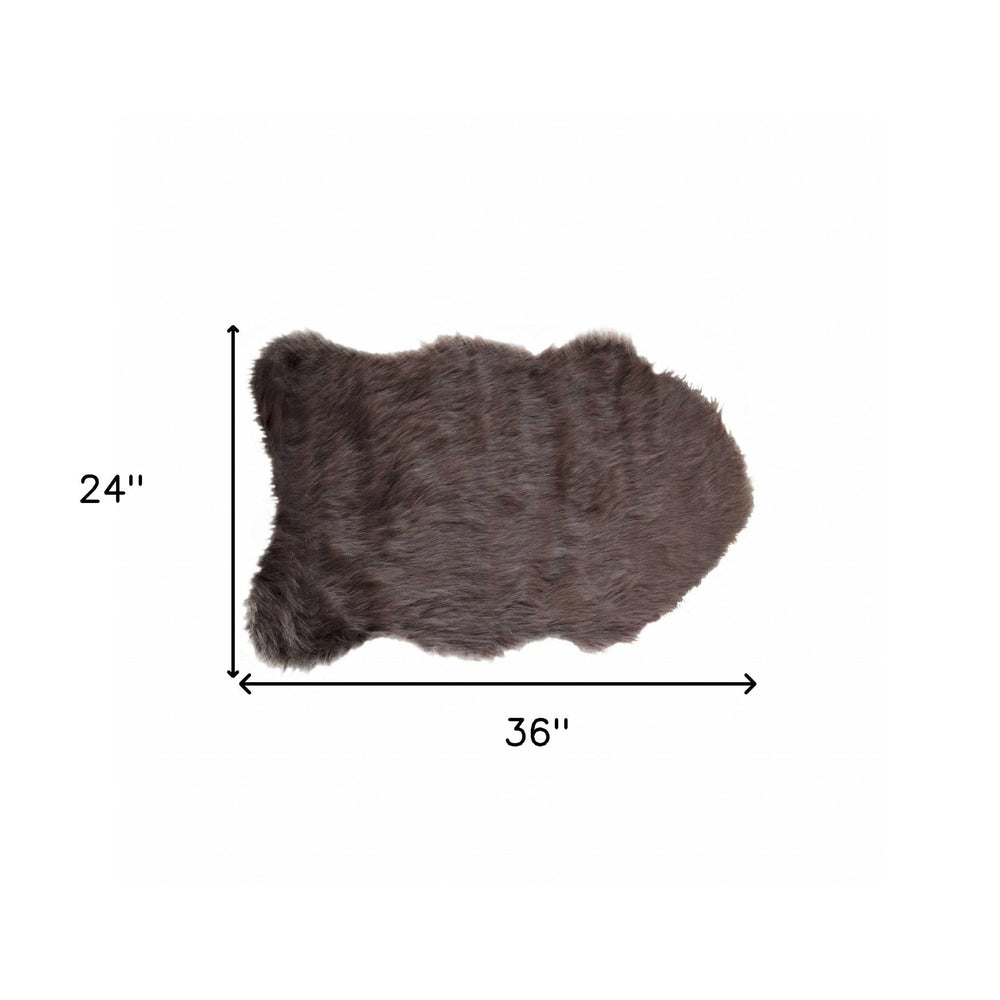 24" X 36" X 1.5" Chocolate Faux Sheepskin - Area Rug - Homeroots - Flyclothing LLC