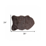24" X 36" X 1.5" Chocolate Faux Sheepskin - Area Rug - Homeroots