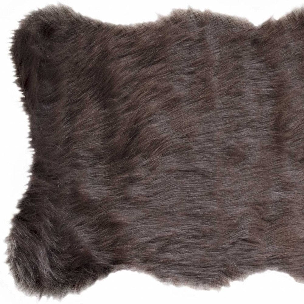 24" X 36" X 1.5" Chocolate Faux Sheepskin - Area Rug - Homeroots - Flyclothing LLC