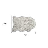 2' X 3' Gray Faux Sheepskin Shag Washable Area Rug - Homeroots - Flyclothing LLC