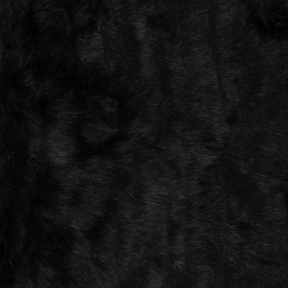 2' X 3' Black Faux Fur Animal Print Area Rug - Homeroots - Flyclothing LLC