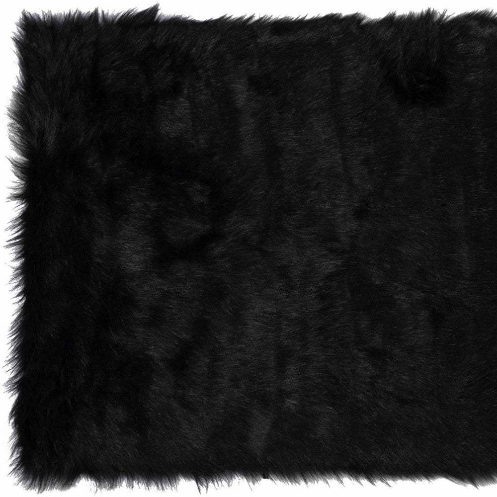 2' X 3' Black Faux Fur Animal Print Area Rug - Homeroots - Flyclothing LLC