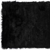 2' X 3' Black Faux Fur Animal Print Area Rug - Homeroots - Flyclothing LLC