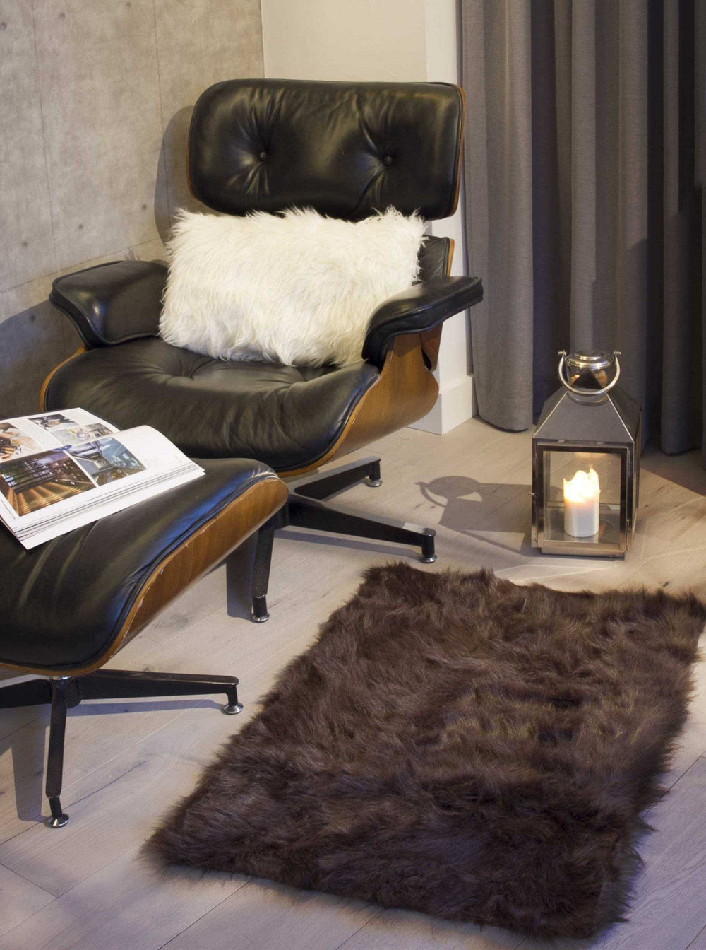 2' X 3' Chocolate Faux Fur Animal Print Area Rug - Homeroots - Flyclothing LLC