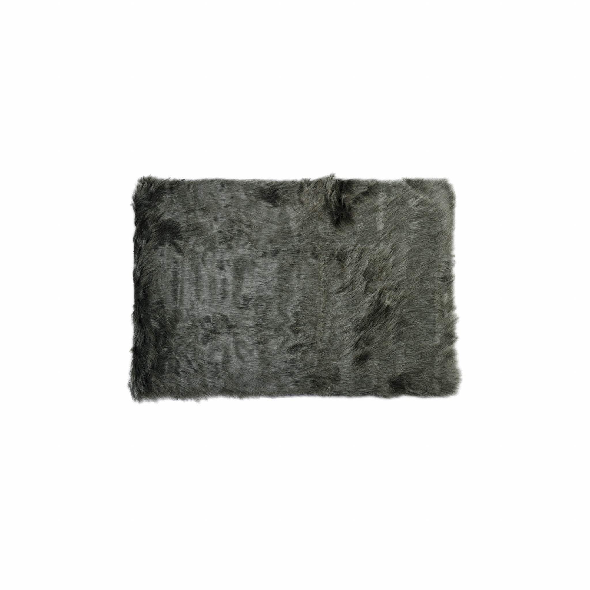 2' X 3' Grey Faux Fur Animal Print Area Rug - Homeroots - Flyclothing LLC