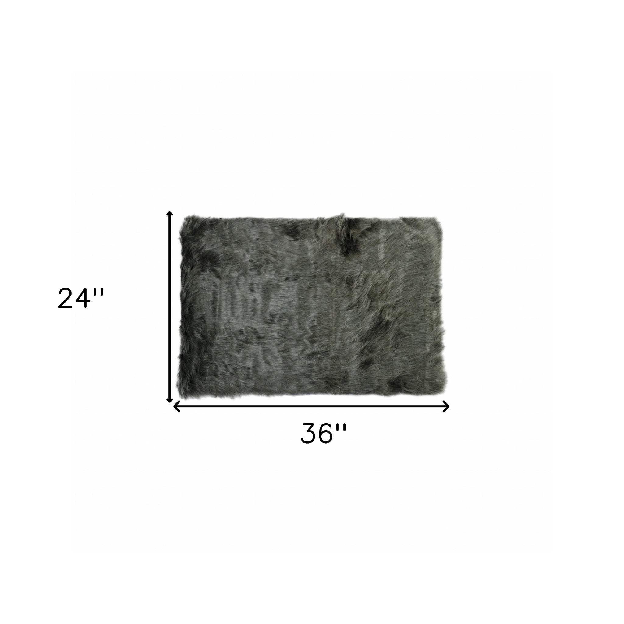2' X 3' Grey Faux Fur Animal Print Area Rug - Homeroots - Flyclothing LLC