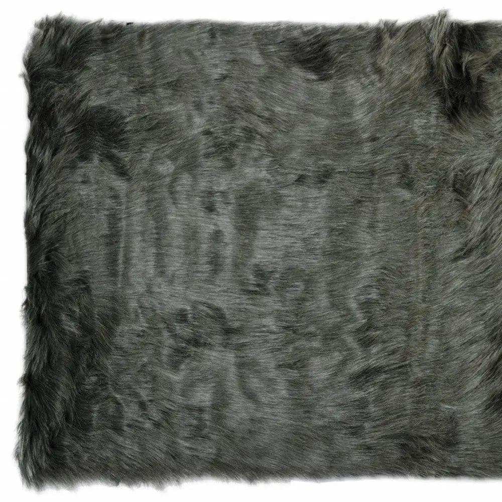 2' X 3' Grey Faux Fur Animal Print Area Rug - Homeroots - Flyclothing LLC