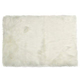2' X 3' Off White Faux Fur Washable Area Rug - Homeroots