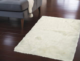 2' X 3' Off White Faux Fur Washable Area Rug - Homeroots
