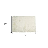 2' X 3' Off White Faux Fur Washable Area Rug - Homeroots