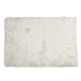 60" X 36" Off White Rectangular Faux Fur - Area Rug - Homeroots