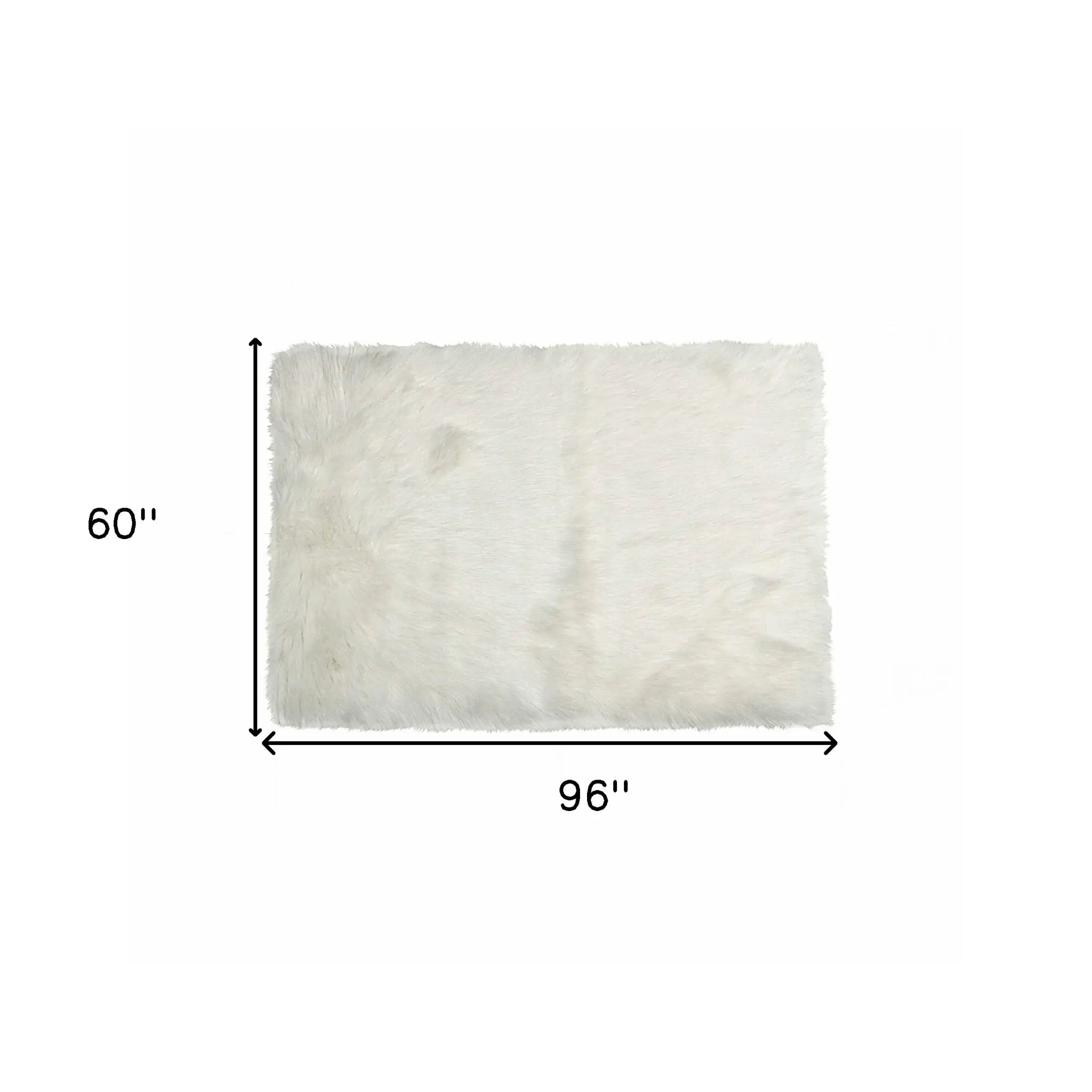 5' X 8' Off White Faux Fur Flokati Area Rug - Homeroots - Flyclothing LLC