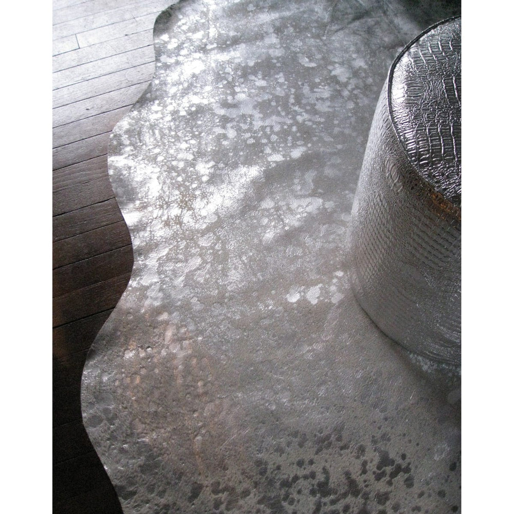 72" X 84" Gray And Silver Cowhide - Area Rug - Homeroots - Flyclothing LLC