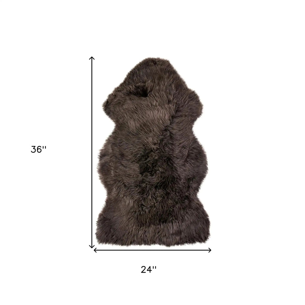 24" X 36" Chocolate Single Sheepskin Area Rug - Homeroots - Flyclothing LLC