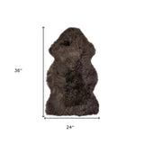 24" X 36" Chocolate Single Sheepskin Area Rug - Homeroots