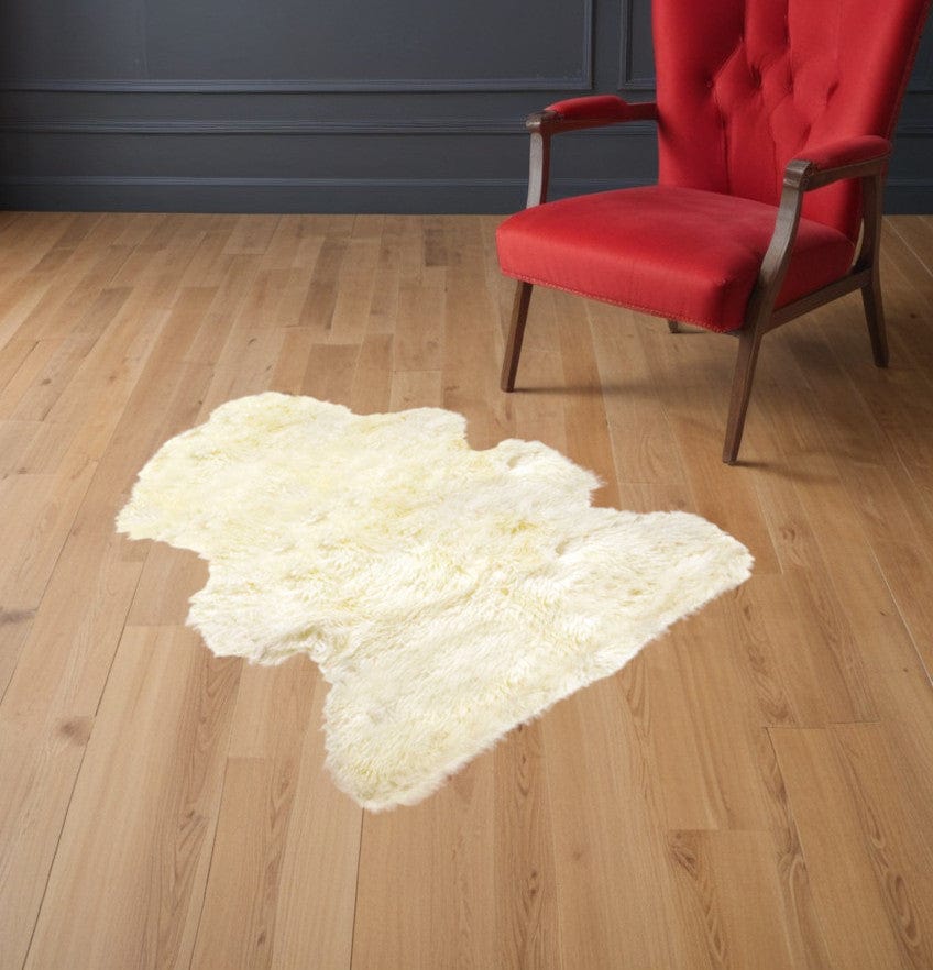 2' X 3' Natural New Zealand Sheepskin Wool Area Rug - Homeroots