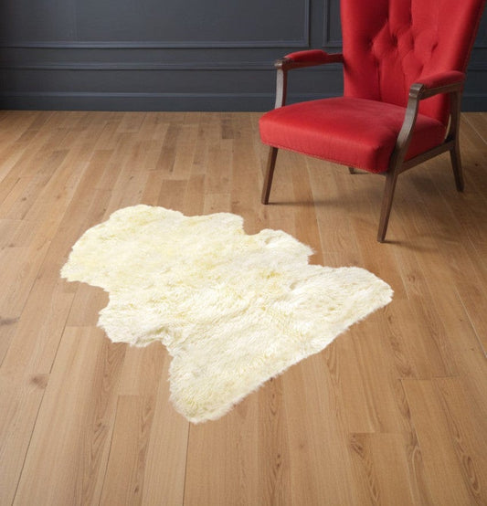 2' X 3' Natural New Zealand Sheepskin Wool Area Rug - Homeroots