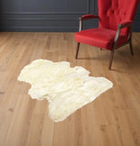 2' X 3' Natural New Zealand Sheepskin Wool Area Rug - Homeroots