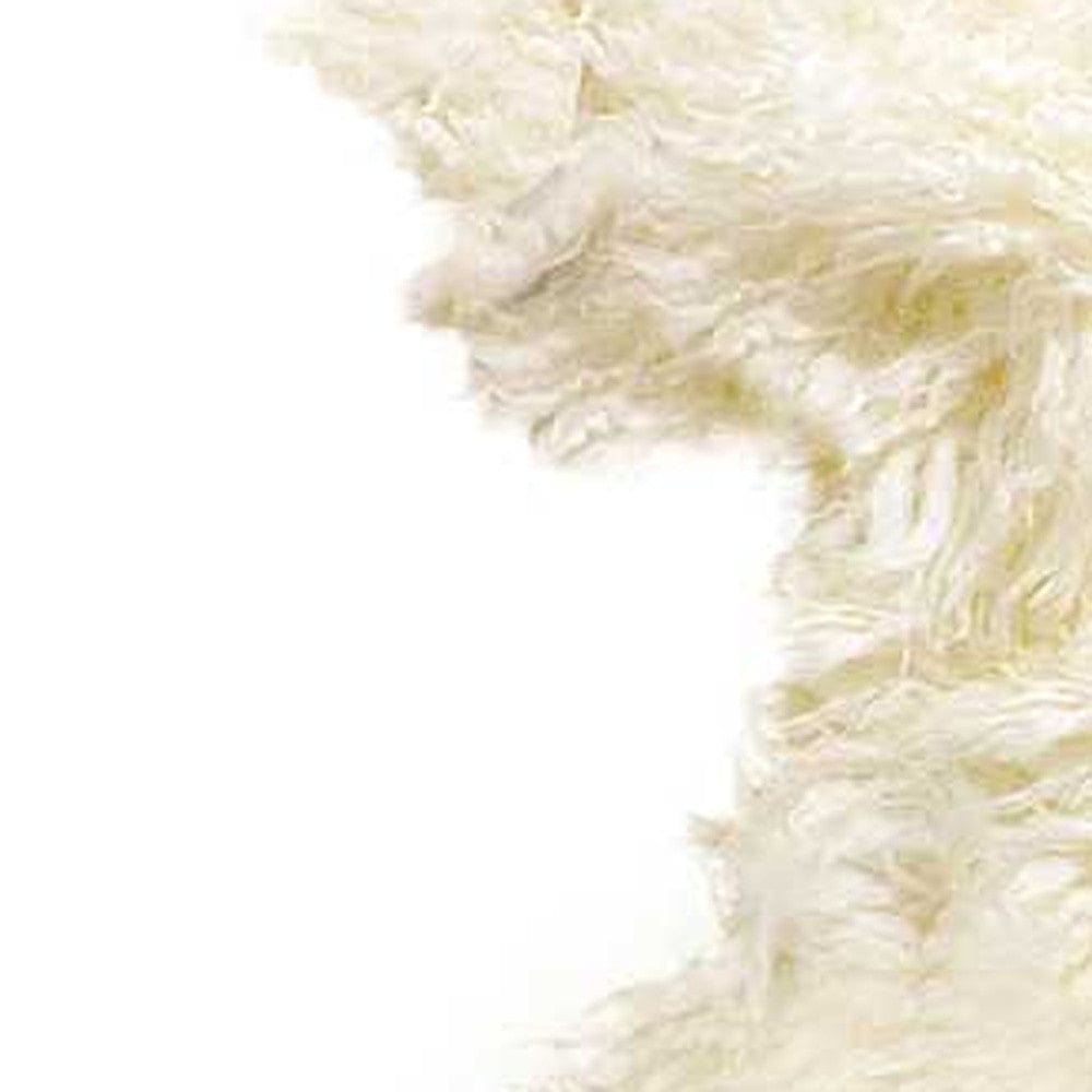 2' X 3' Natural New Zealand Sheepskin Wool Area Rug - Homeroots