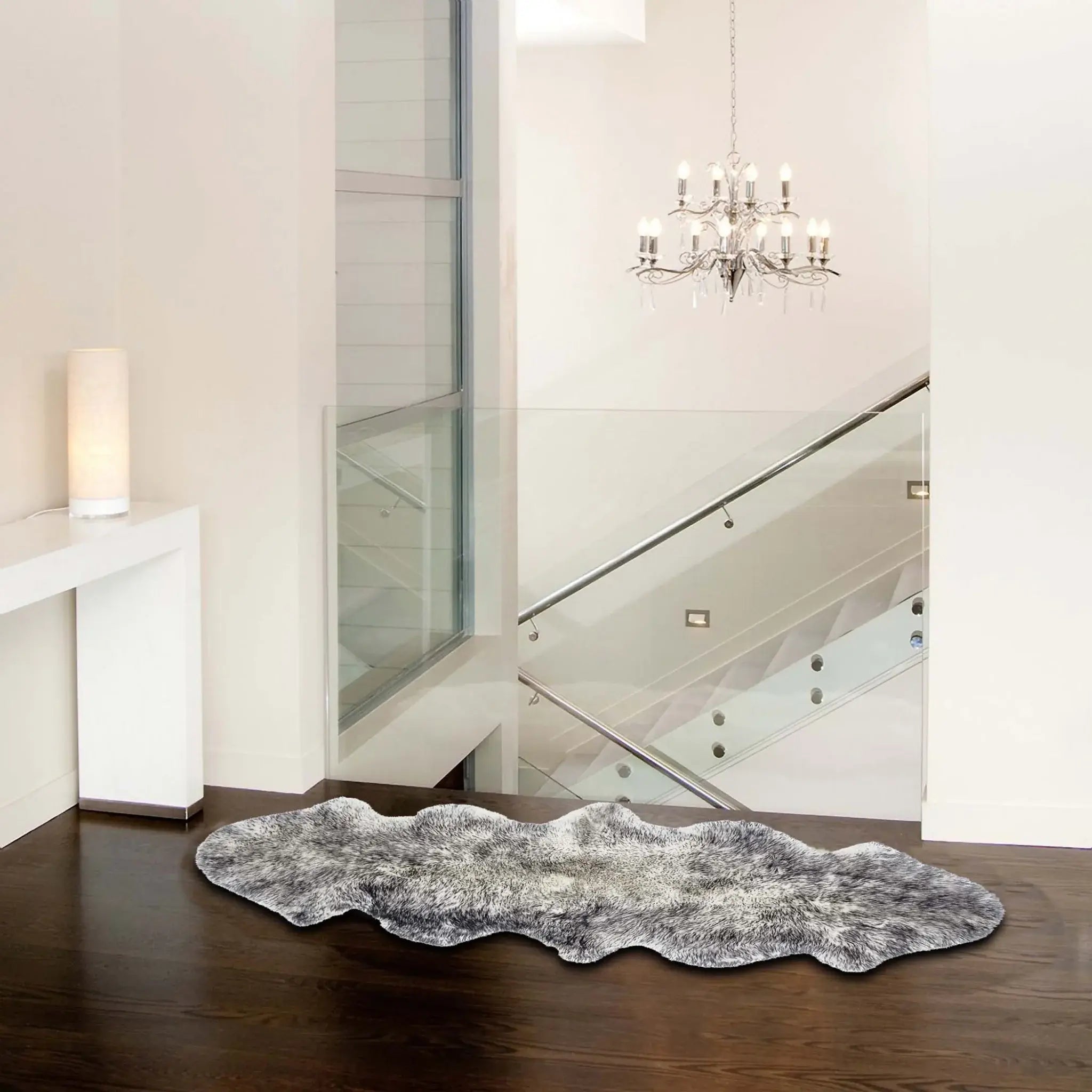 Gradient Grey Animal Print Area Rug - Homeroots - Flyclothing LLC
