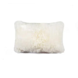 12" X 20" Natural Sheepskin Throw Pillow - Homeroots