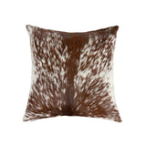 18" Brown and White Cowhide Throw Pillow - Homeroots